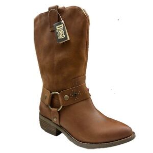 New nwt Dingo Brown Mid-Calf Heeled Harness Boot